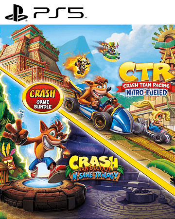 Crash Bandicoot N. Sane Trilogy + CTR Nitro-Fueled PS5 Mídia Digital