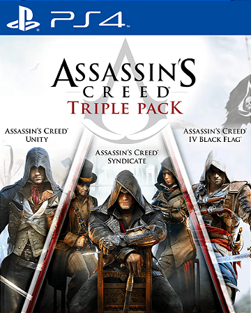Assassins Creed Triple Pack Black Flag Unity Syndicate PS4 Mídia Digital