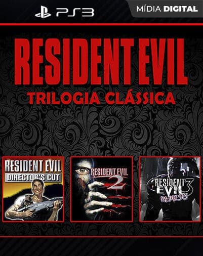 Resident Evil 1, 2 e 3 Trilogia Clássica (PS1 Classic) Playstation 3 Mídia Digital