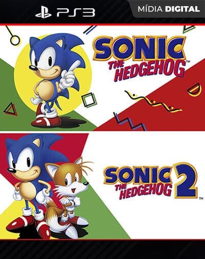 Sonic The Hedgehog 1 e 2 Playstation 3 Mídia Digital