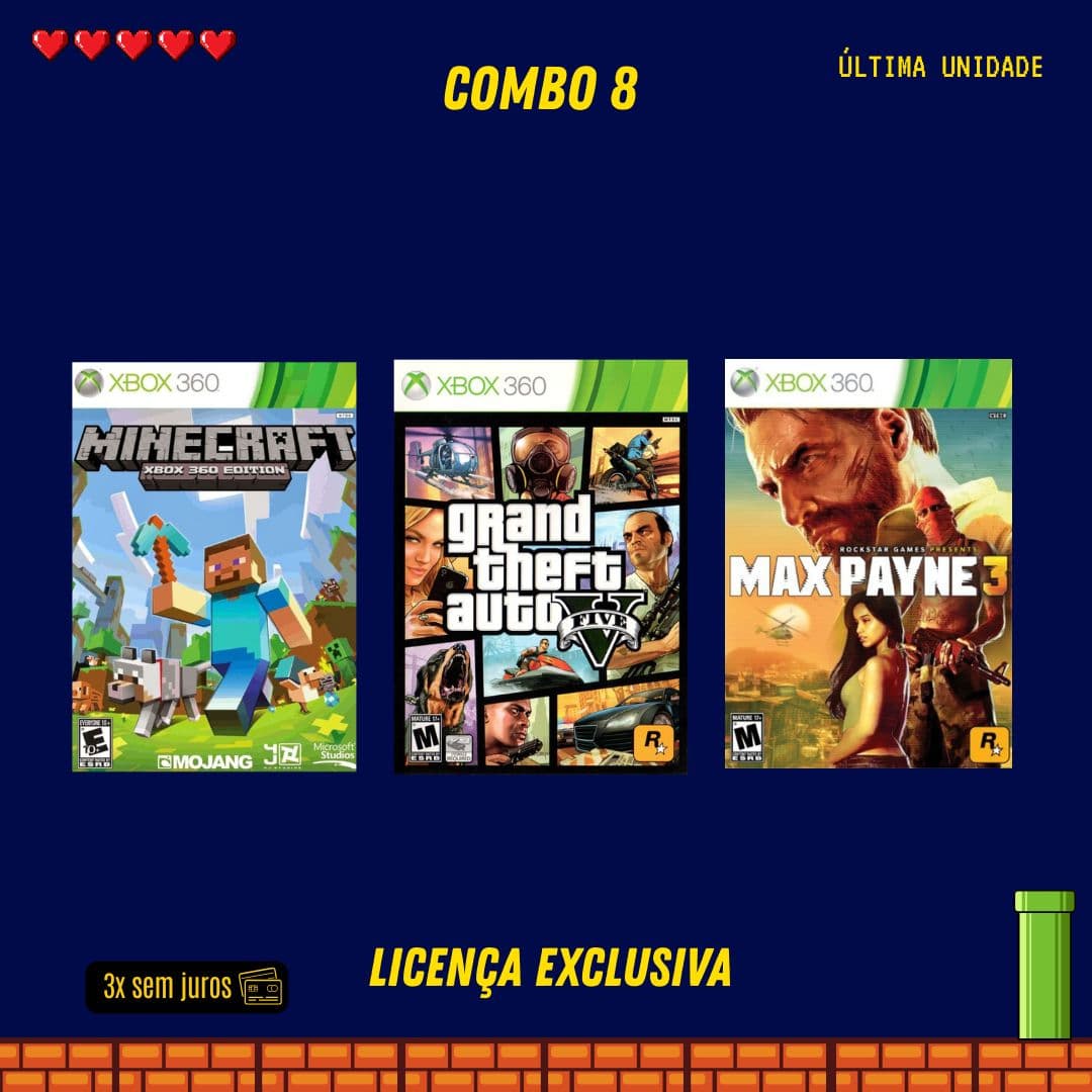 COMBO 8 - Xbox 360 (Mídia Digital)