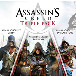 Assassins Creed Triple Pack Black Flag Unity Syndicate PS5 Mídia Digital